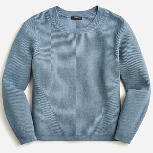J. Crew Ribbed Stretch Crewneck Sweater in Heather Seascape Size Large
